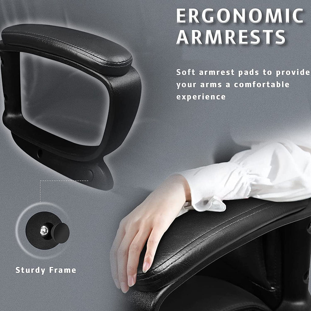 Big and Tall White High Back Ergonomic PU Leather Office Chair U664752