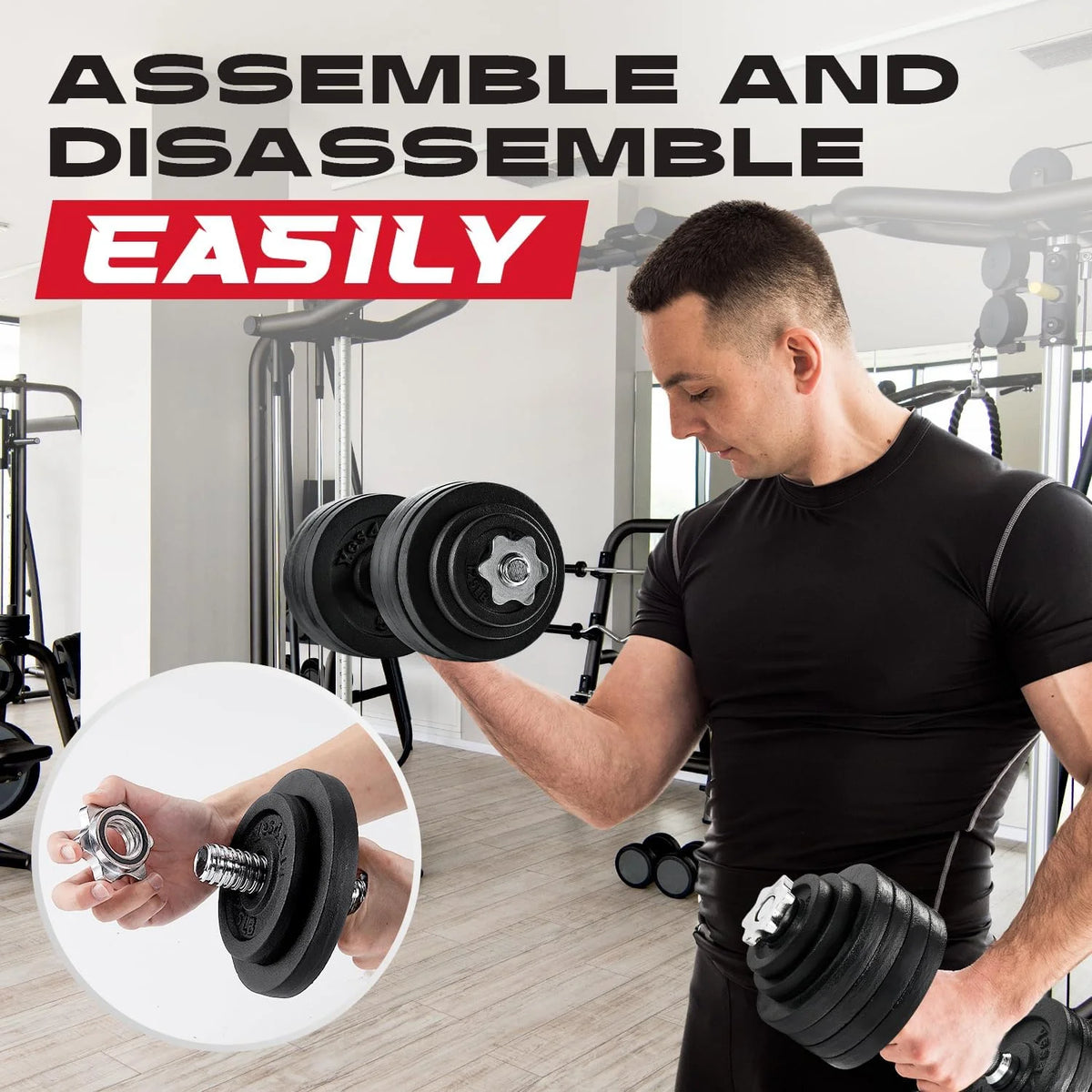 105 lbs Adjustable Cast Iron Dumbbell Set L3063