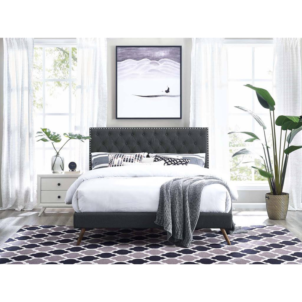 King and California King Upholstered Linen Fabric Headboard K345