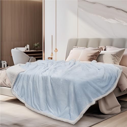 50 x 60 Inches Reversible Microfiber Sherpa Fleece Throw Blanket X4313