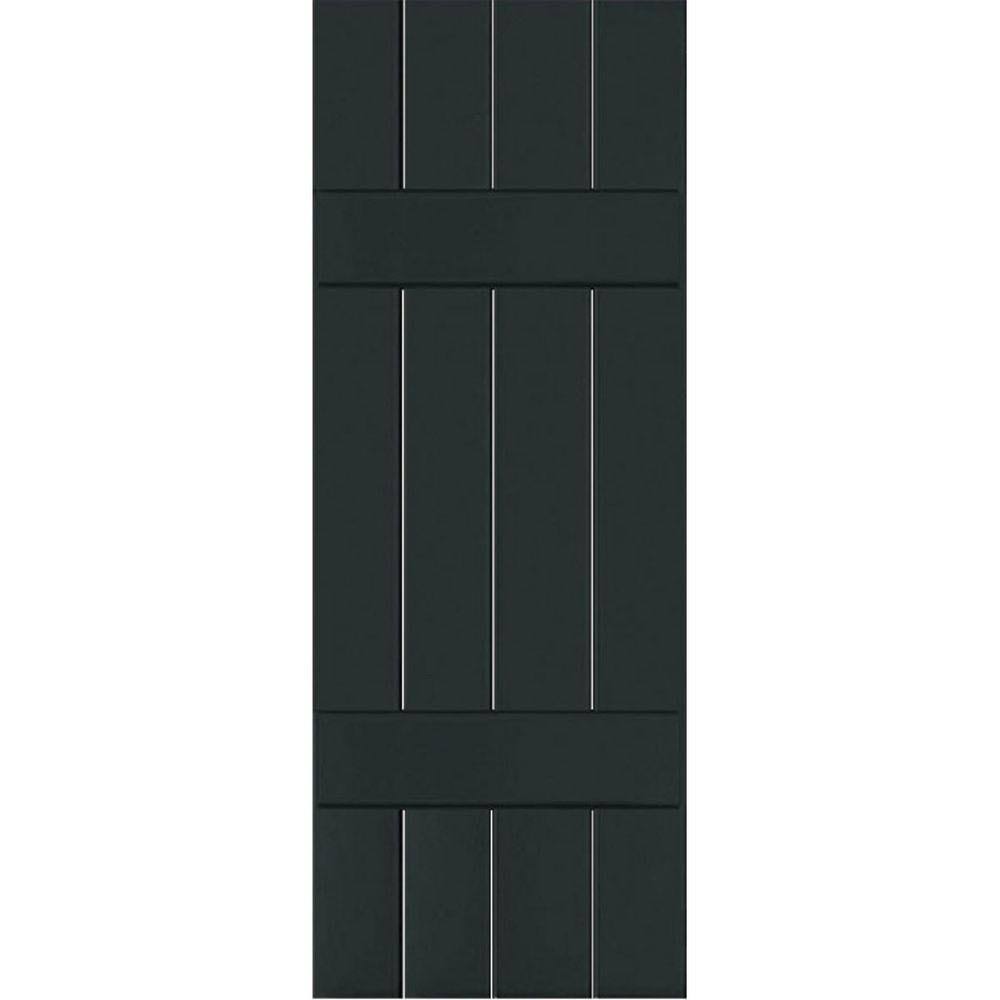 Dark Green Sapele Mahogany Board and Batten Shutters Pair H2962