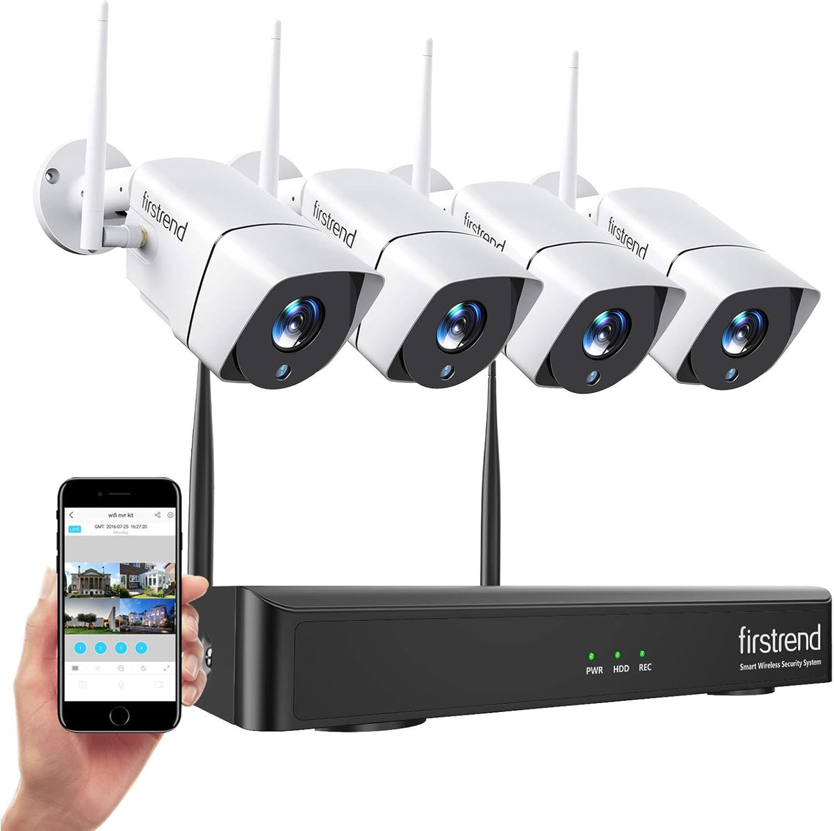 Wireless 1080P 8CH Security Camera System with 4pcs 2MP Cameras 1TB HDD Z474
