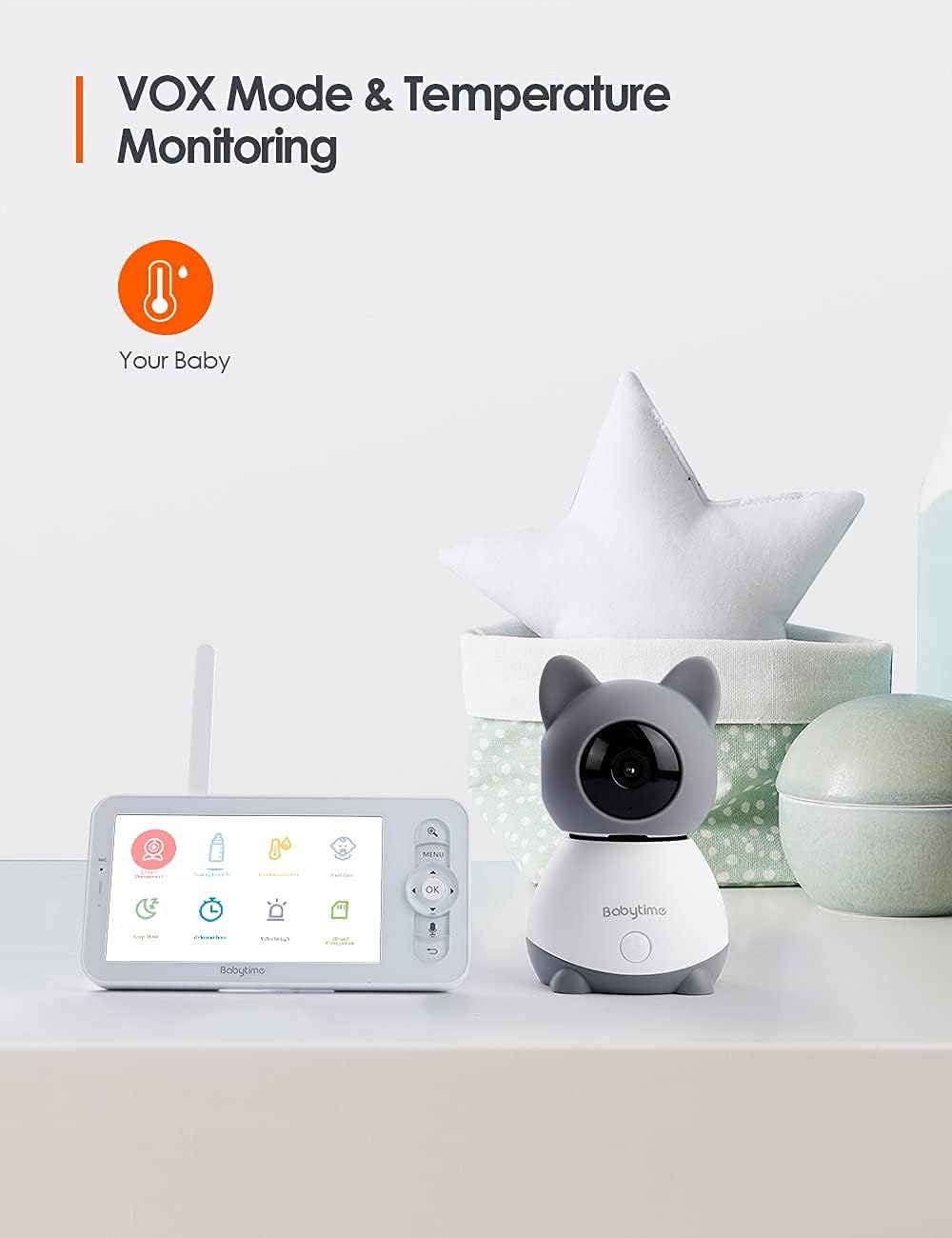 Video Baby Monitor with 1080P Camera, Night Vision, Two-Way Audio N2703