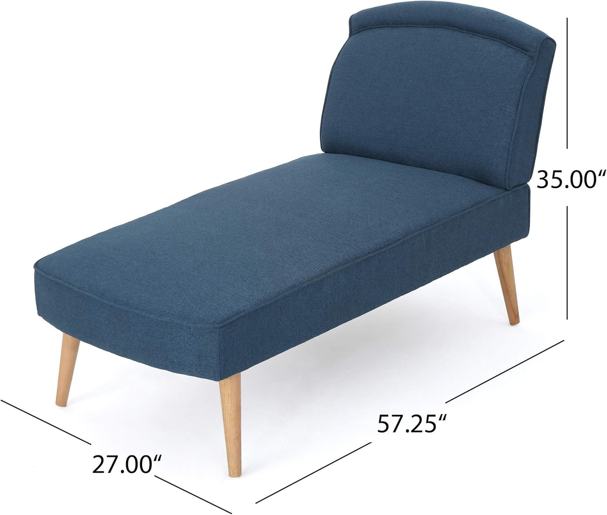 Navy Blue Fabric Chaise Lounge Y145