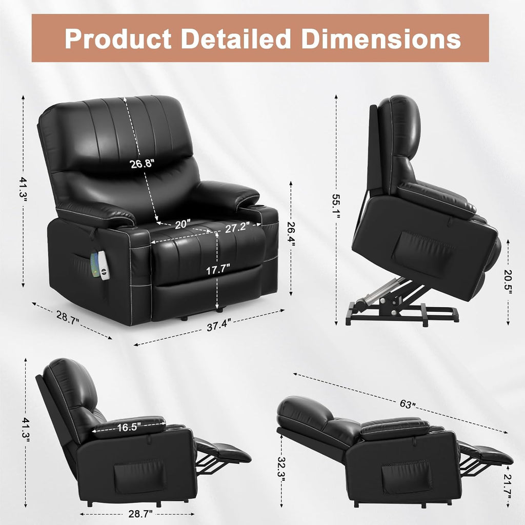Oversized Power Lift Recliner Chair with Heat and Massage Z585150
