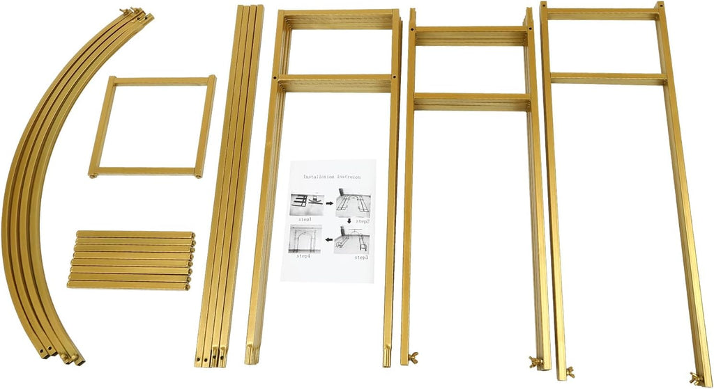 Gold Metal Double Arch Wedding Backdrop Stand L270