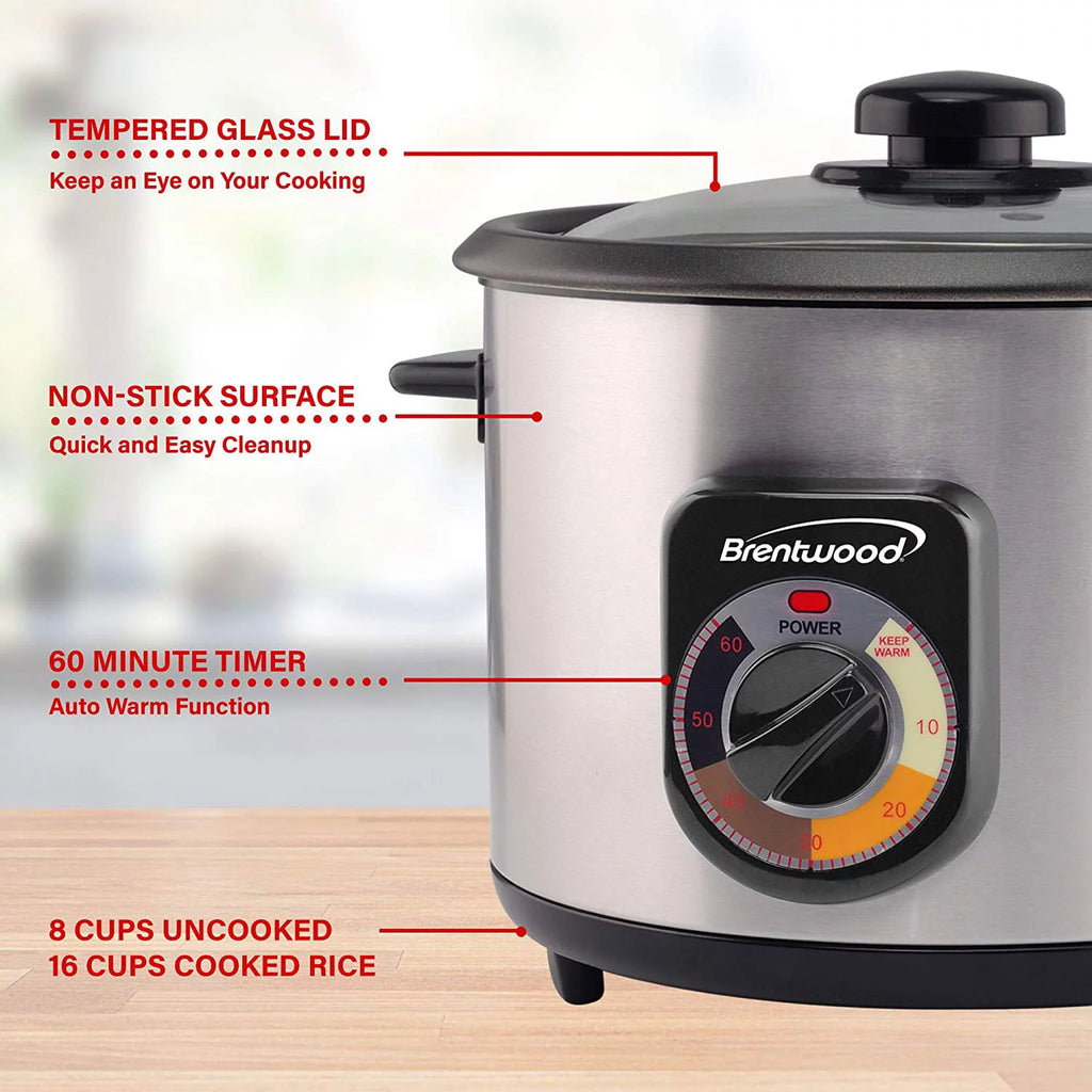 Stainless Steel Persian Rice Cooker 16 Cups 500 Watts G233