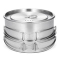 Stainless Steel Camping Cookware Set with Foldable Handles T4850