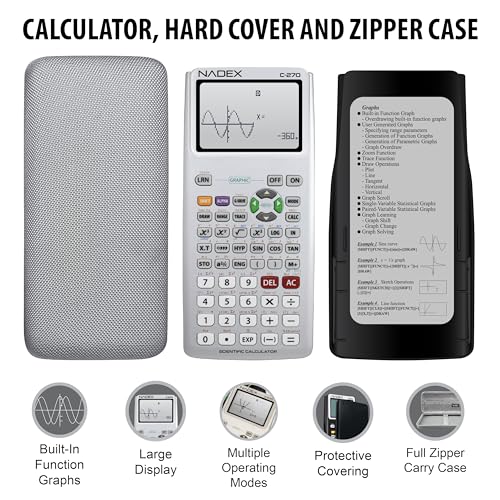 Black Graphing Scientific Calculator with Carrying Case M8135