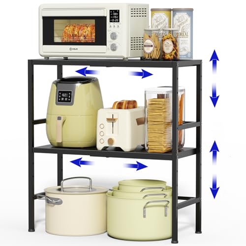 Expandable 2 Tier Heavy Duty Metal Storage Shelves D468
