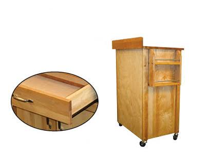 Butcher Block Cart with Backsplash M52766