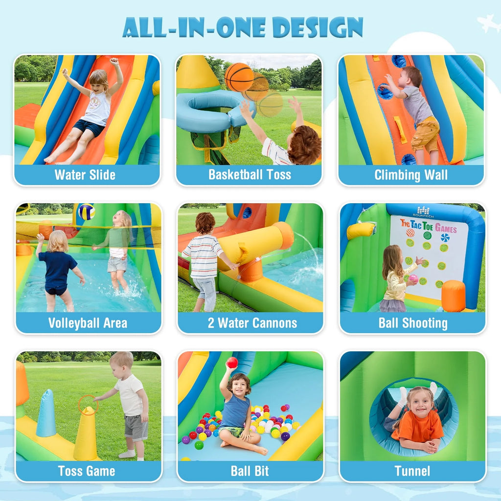 Inflatable Water Slide with Splash Pool Climbing Wall N844