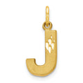 10K Yellow Gold Initial J Pendant Charm F31497