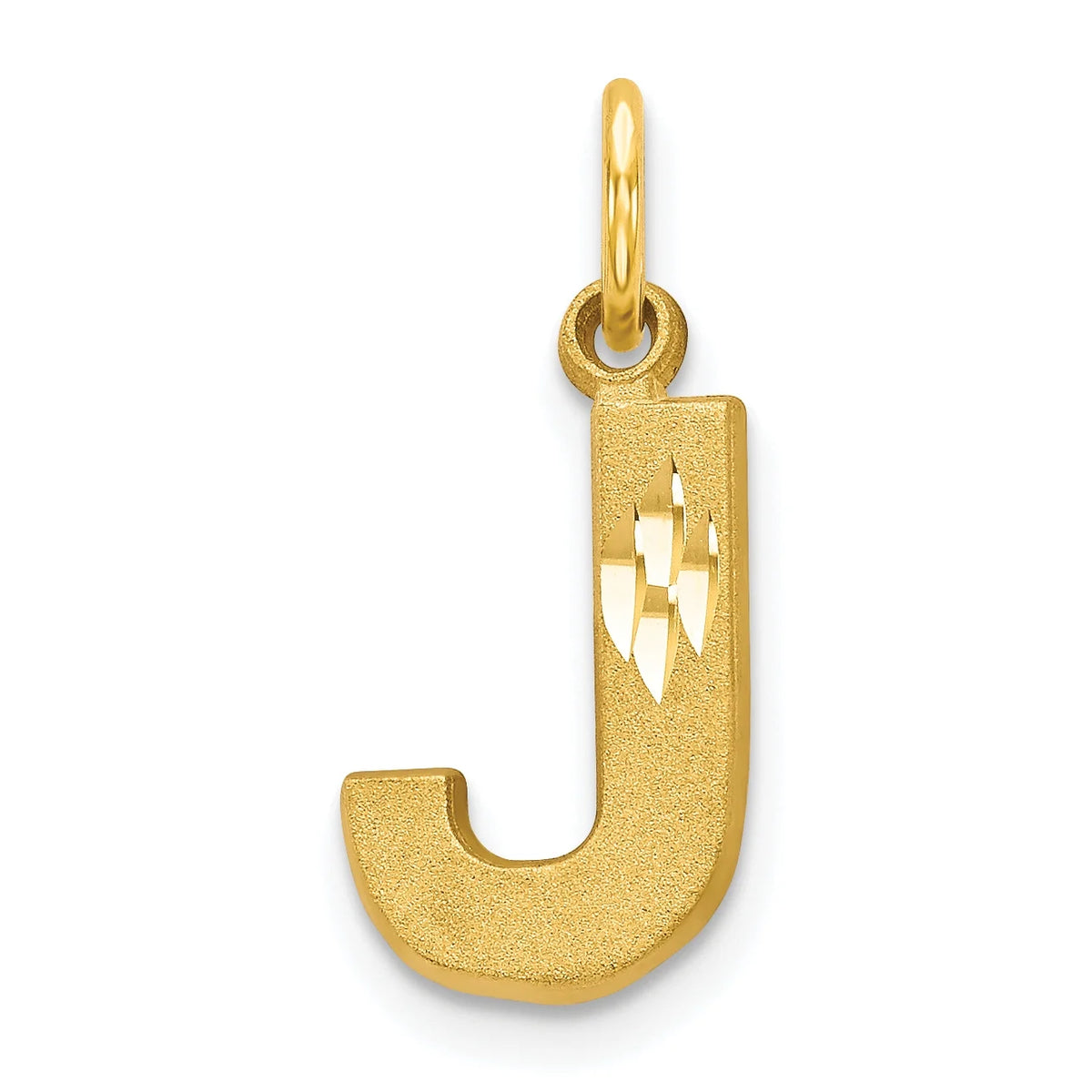 10K Yellow Gold Initial J Pendant Charm F31497