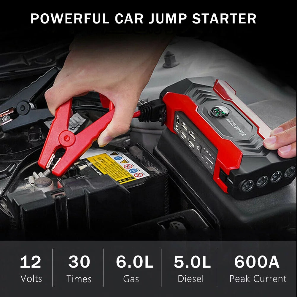 99800mAh Battery Jump Starter with 4 USB Ports and LED Flashlight Z625333