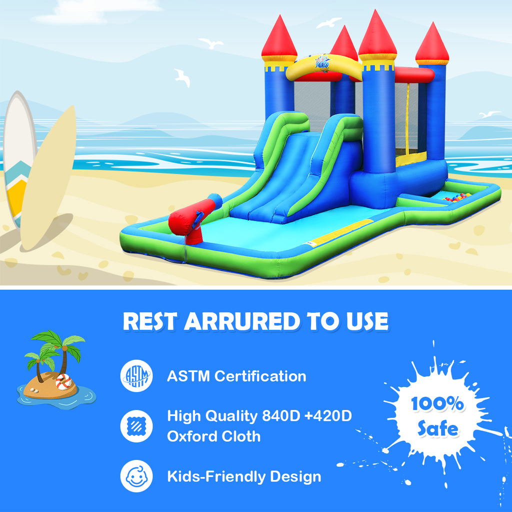 Inflatable Castle Bounce House Slide Water Park Ball Pit with Blower T304