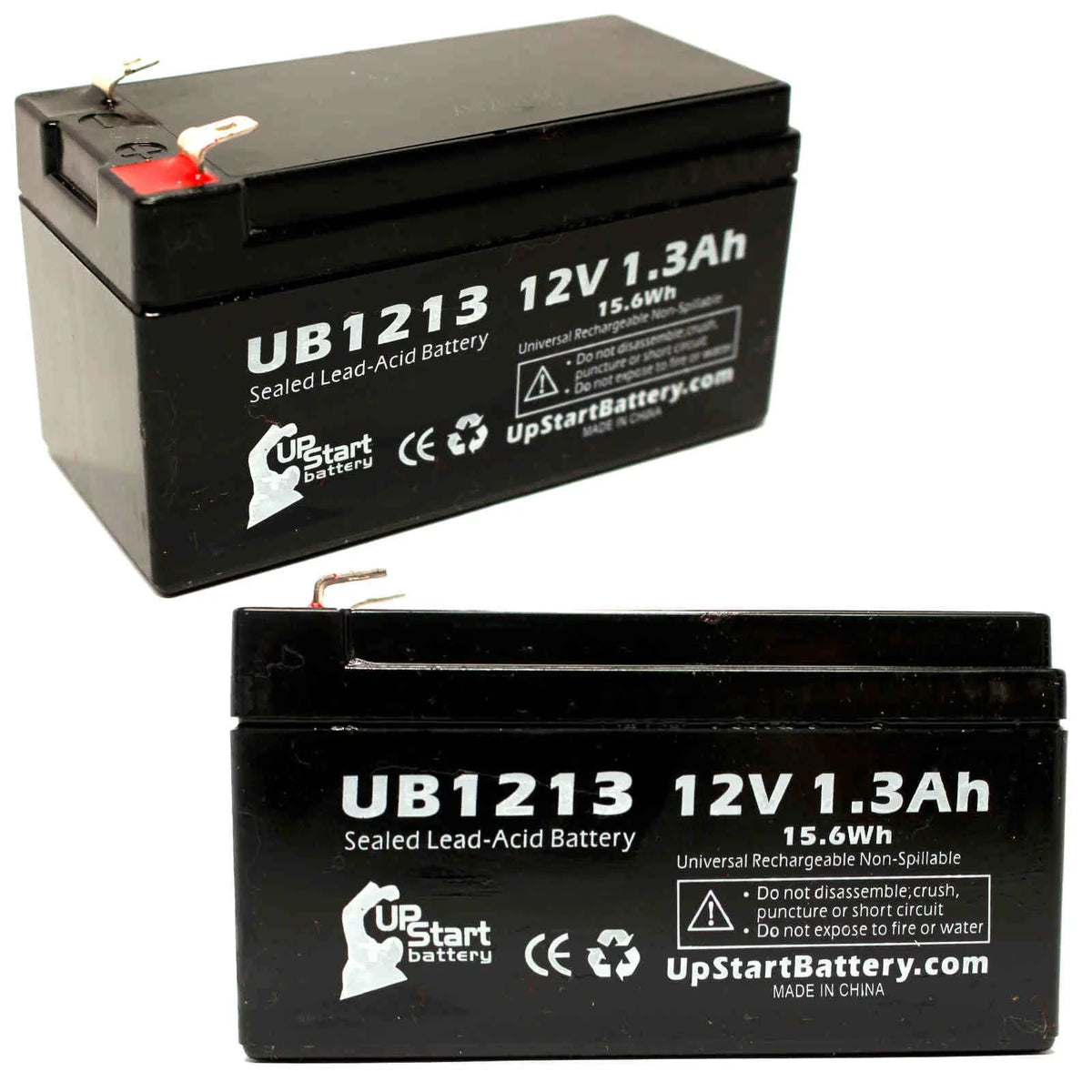 12V 1.3Ah Sealed Lead Acid Battery with Terminal Adapters T121