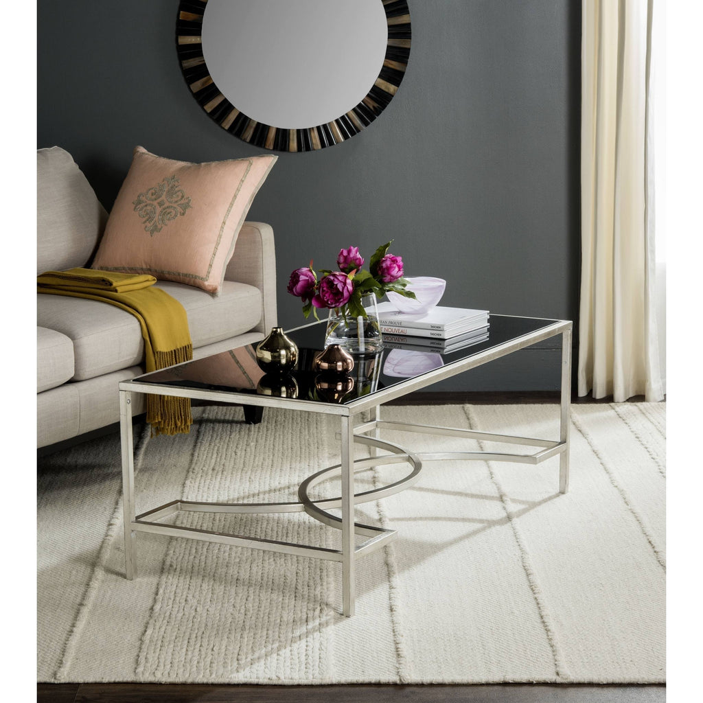 Silver/Black Glass Coffee Table D190