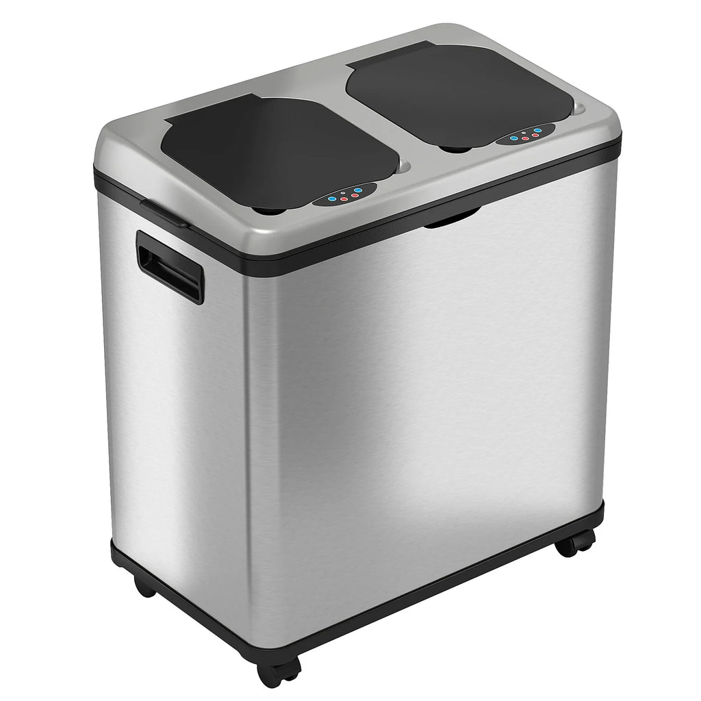 Dual Compartment Stainless Steel Sensor Trash Can 16 Gallon S196567