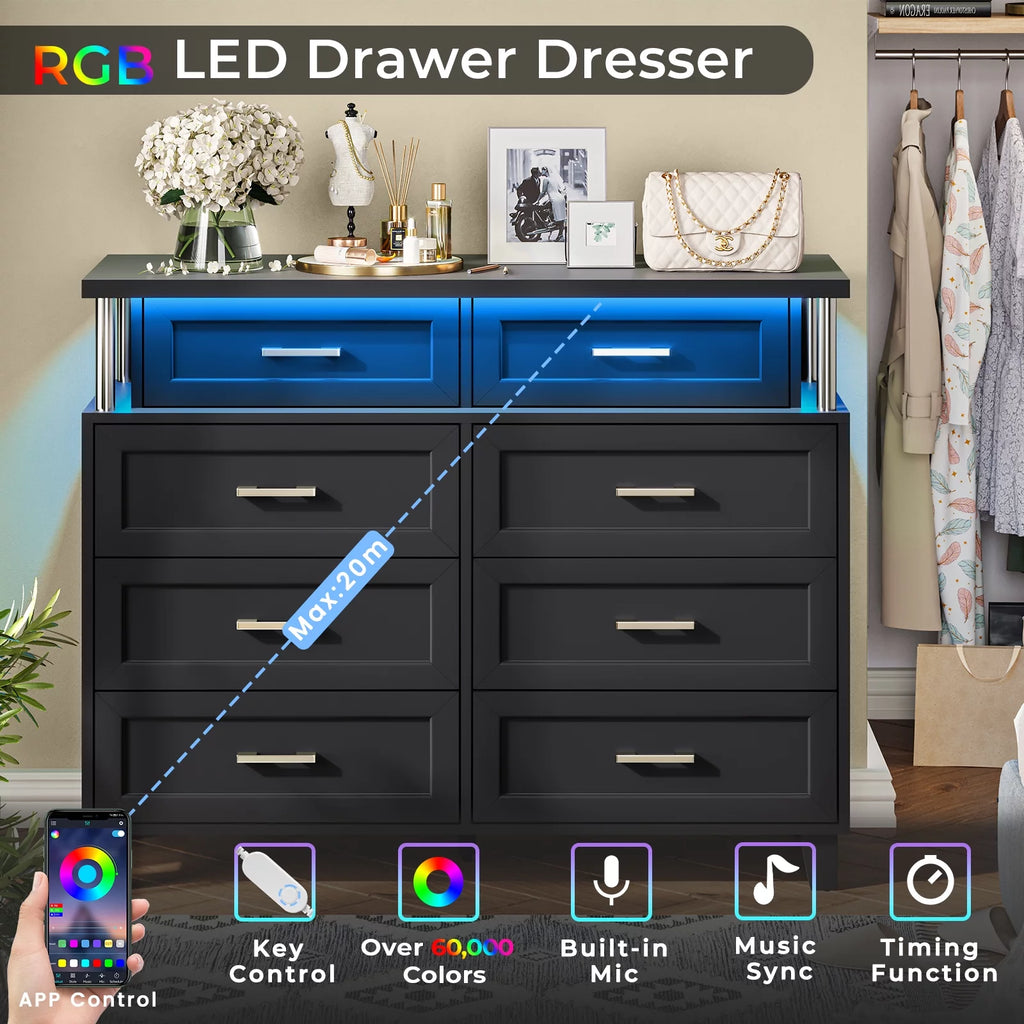 Black 8 Drawer Dresser A2281