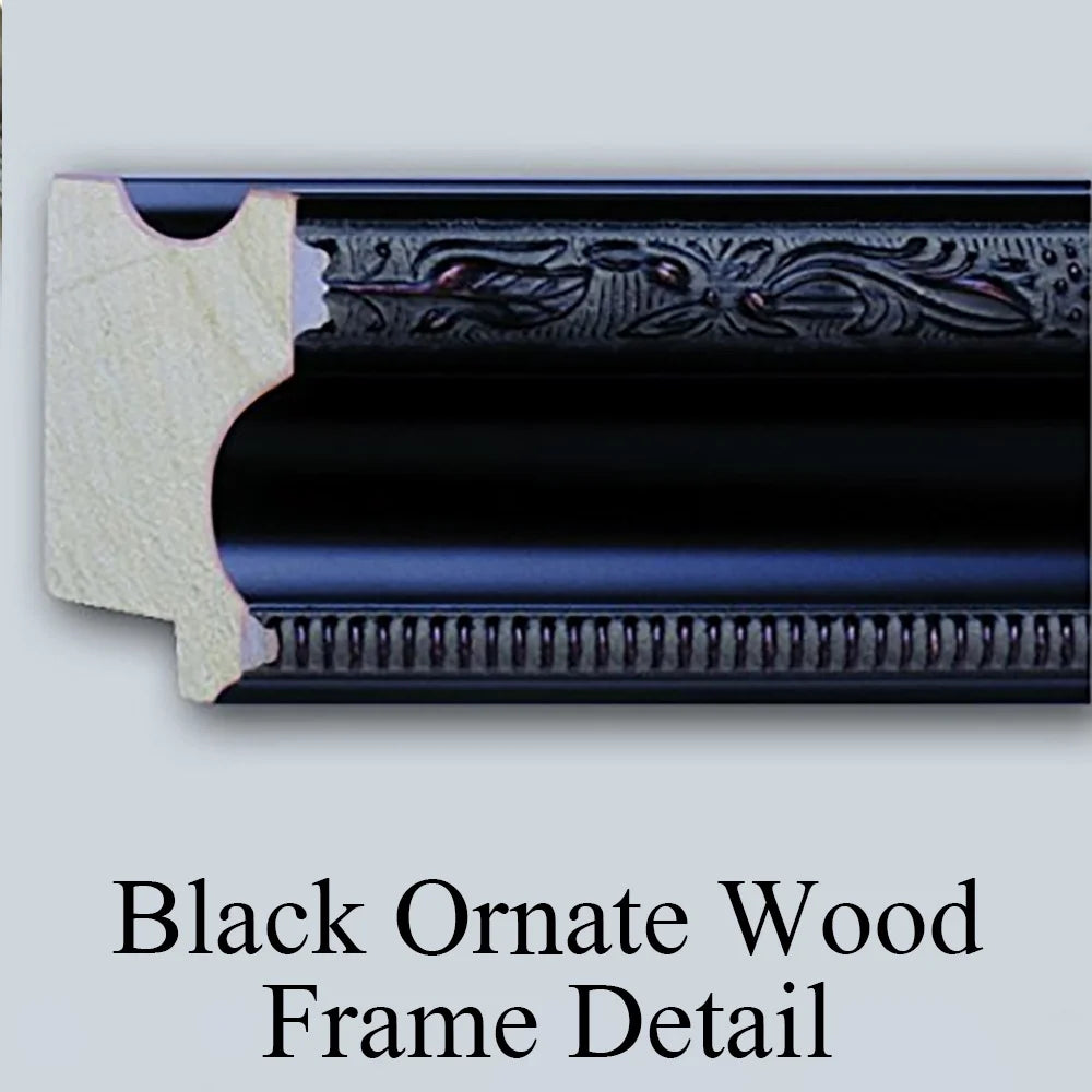 Black Ornate Wood Framed Double Matted Museum Art Print X688