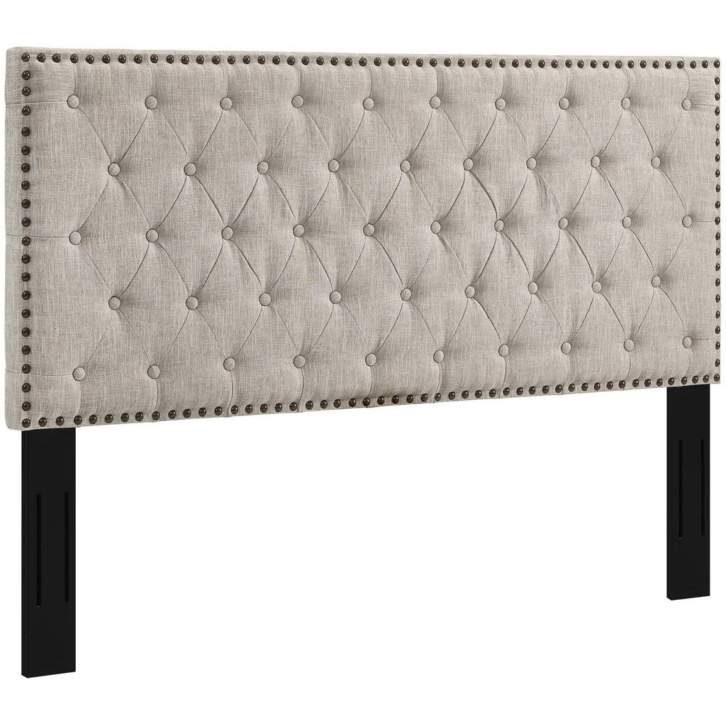 King and California King Upholstered Linen Fabric Headboard K345