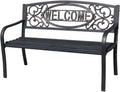 Black Powder Coated Steel Park Bench J984