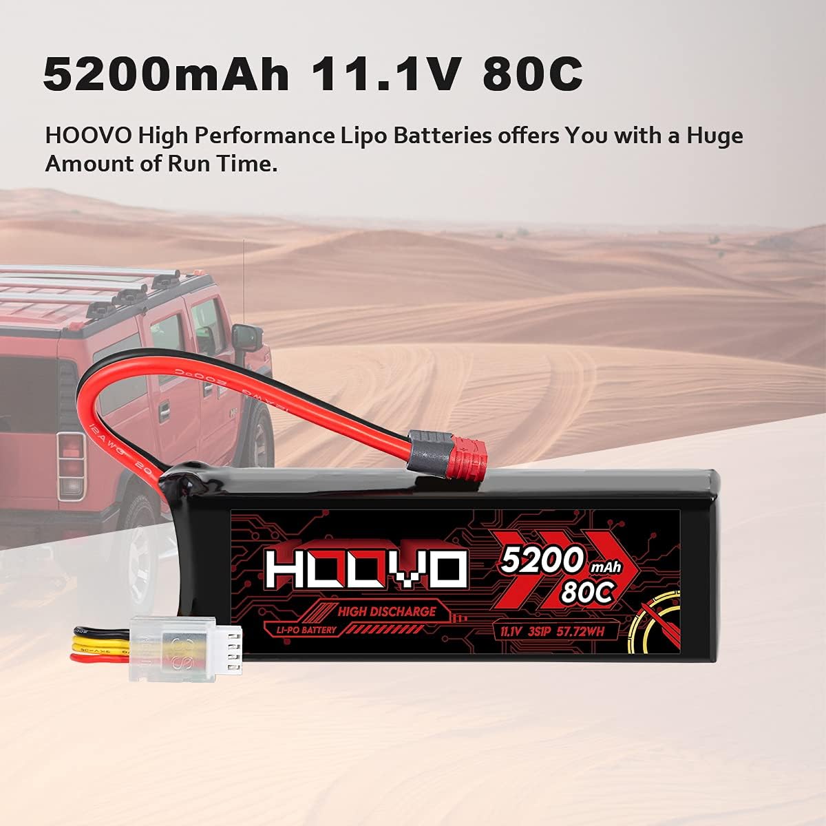 3S 11.1V 80C 5200mAh LiPo Battery with Deans T Plug 2 Packs X4995