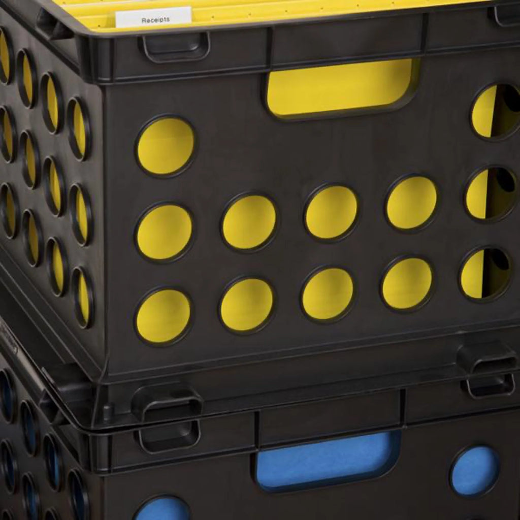 Stackable Storage Crate Organizer Bins with Handles, 6 Pack W792594