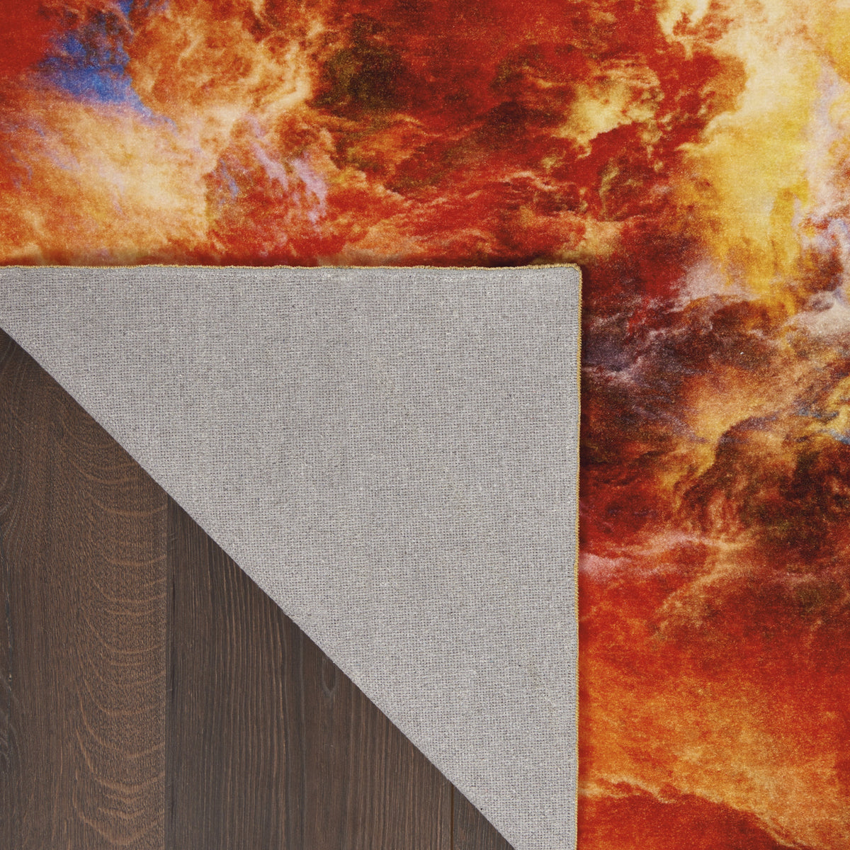 Abstract Red Flame Area Rug F78676