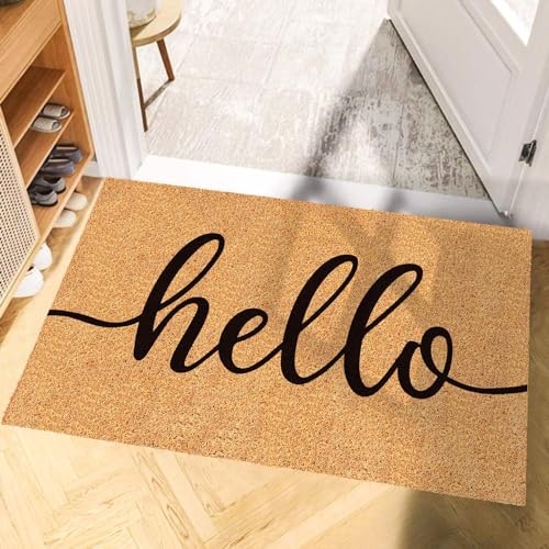 Natural Coir Welcome Mat with Black Border 16.5 x 29 Inch C5832