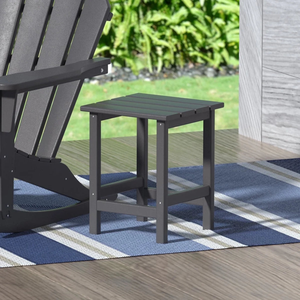 Black Plastic Adirondack Outdoor Side Table O897758