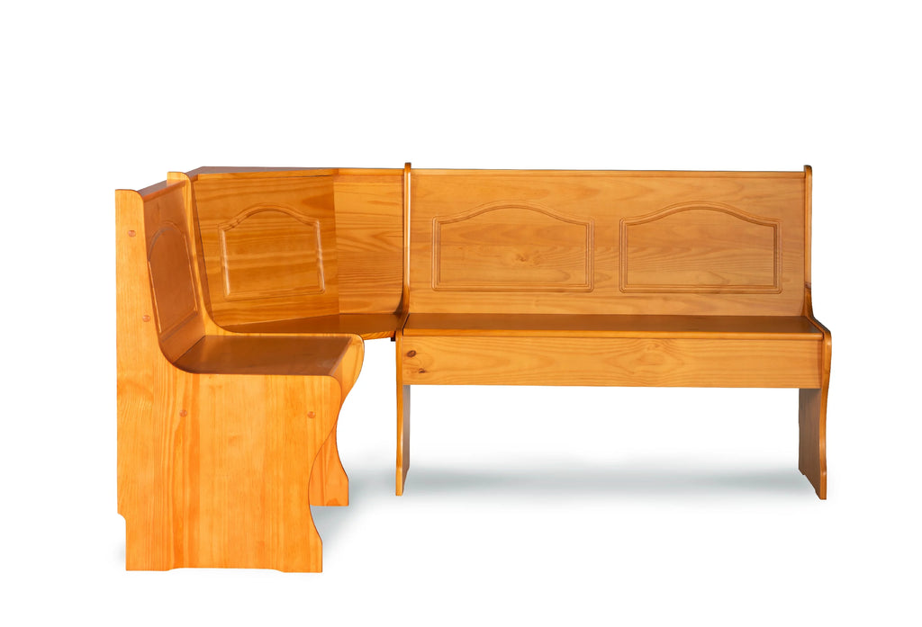 Corner Dining Breakfast Nook with Storage, Seats 4, Natural Honey Finish K724
