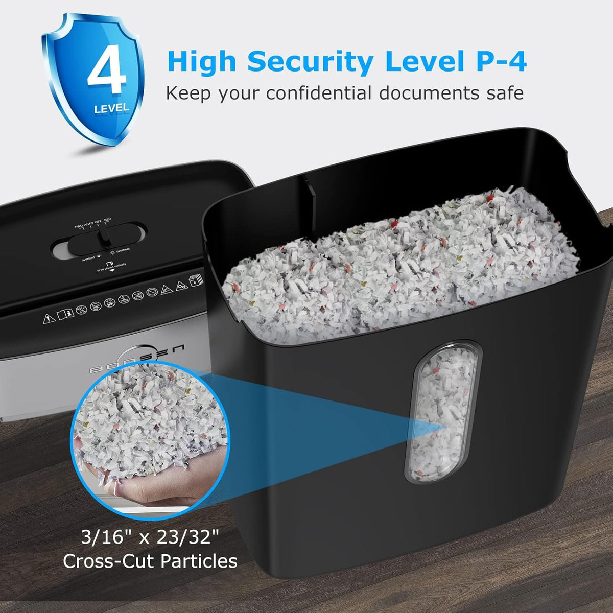 8-Sheet Crosscut Paper Shredder with 4 Gallons Wastebasket, Pack of 2 N611