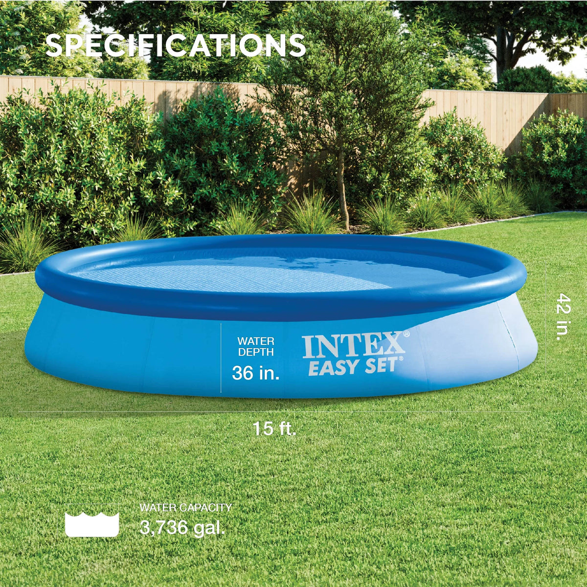 15ft x 42in Inflatable Above Ground Swimming Pool with Pump B121