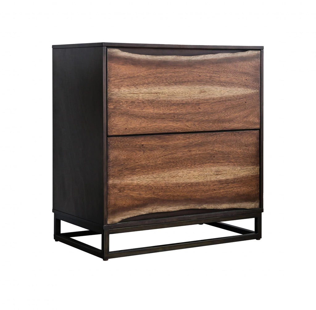 Dark Walnut & Dark Oak Solid Wood Queen Bedroom Set 3pcs K292196