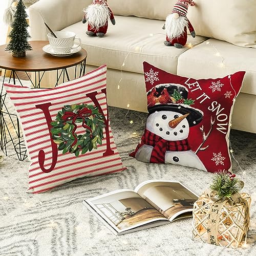 Merry Christmas 18 x 18 Inch Throw Pillow Covers Set of 4 H657158