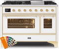 48 Dual Fuel Propane Gas Range with Brass Trim G6892