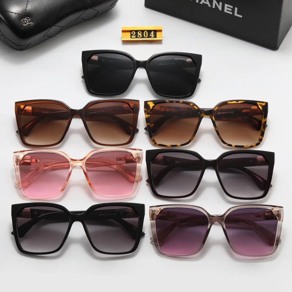Square Double C Corrugated Temple Polarized Sunglasses B610