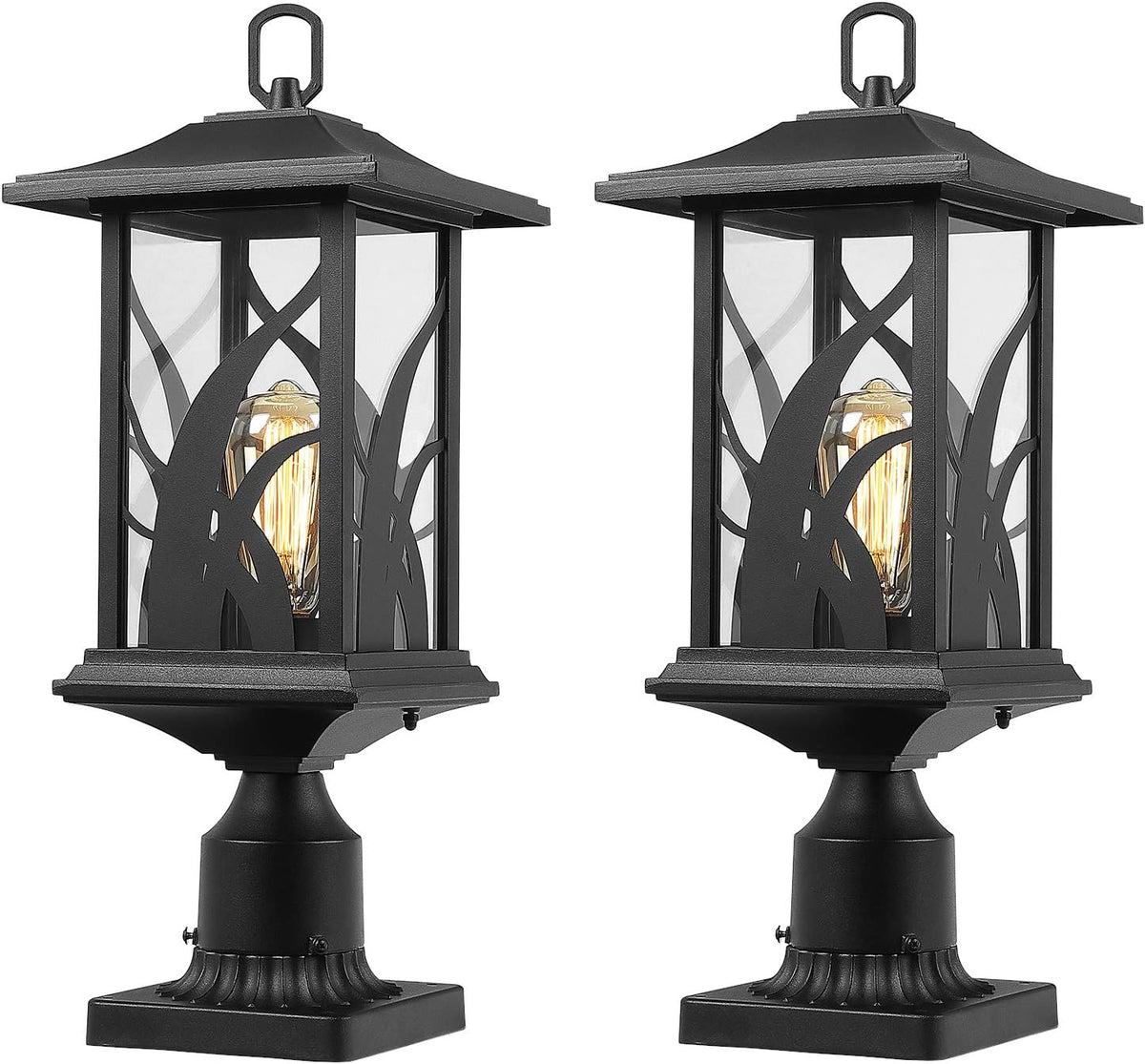 Sand Textured Black Cast Aluminum Outdoor Post Lights Y683199