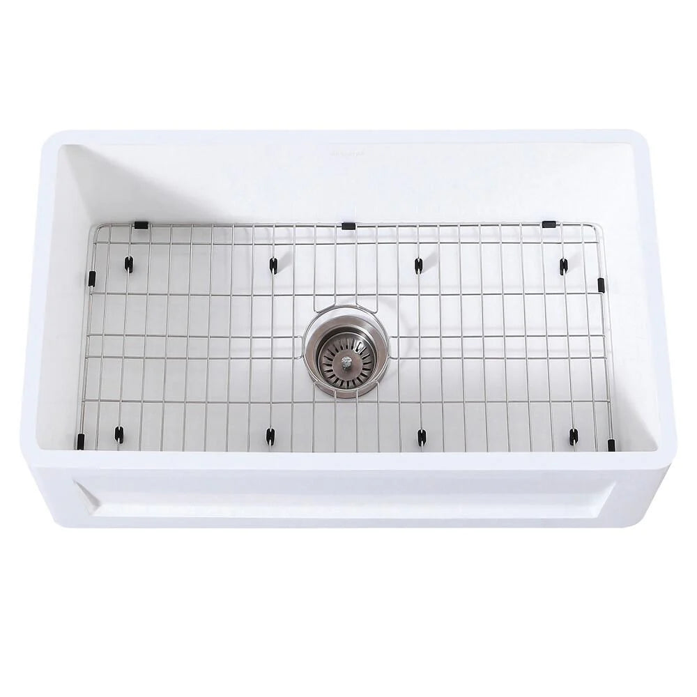 33 In Farmhouse Kitchen Sink With Strainer And Grid L514198