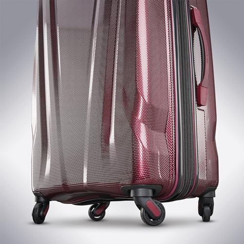 3 Piece Hard-Shell Luggage Set with Carry-On, Medium, and Large Suitcase, Aubergine O89521