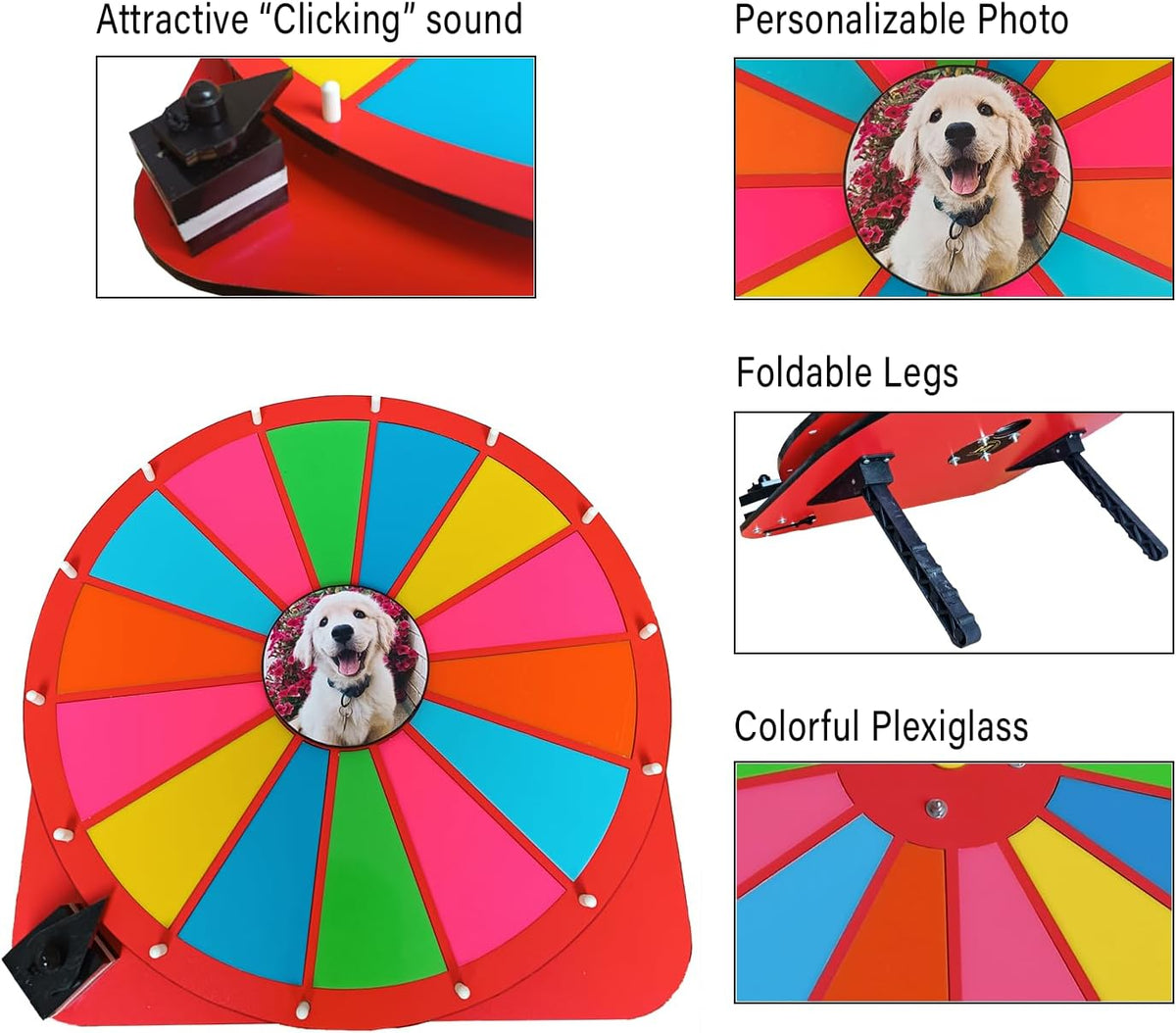 18 Slots Color Tabletop Spinning Prize Wheel A33372