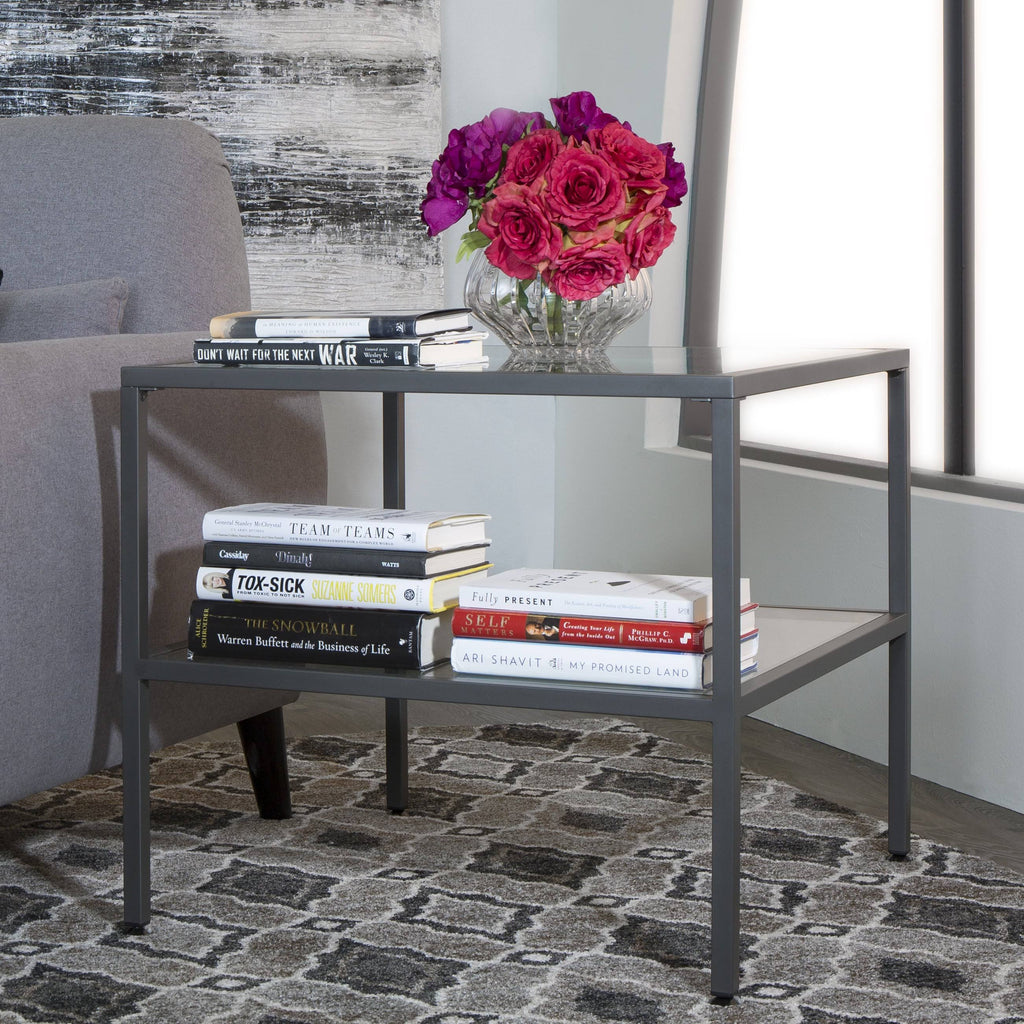 Pewter One Shelf End Table M613
