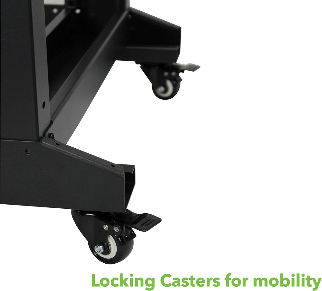 22U 4-Post Open Frame Server Network Rack with Casters Black W718