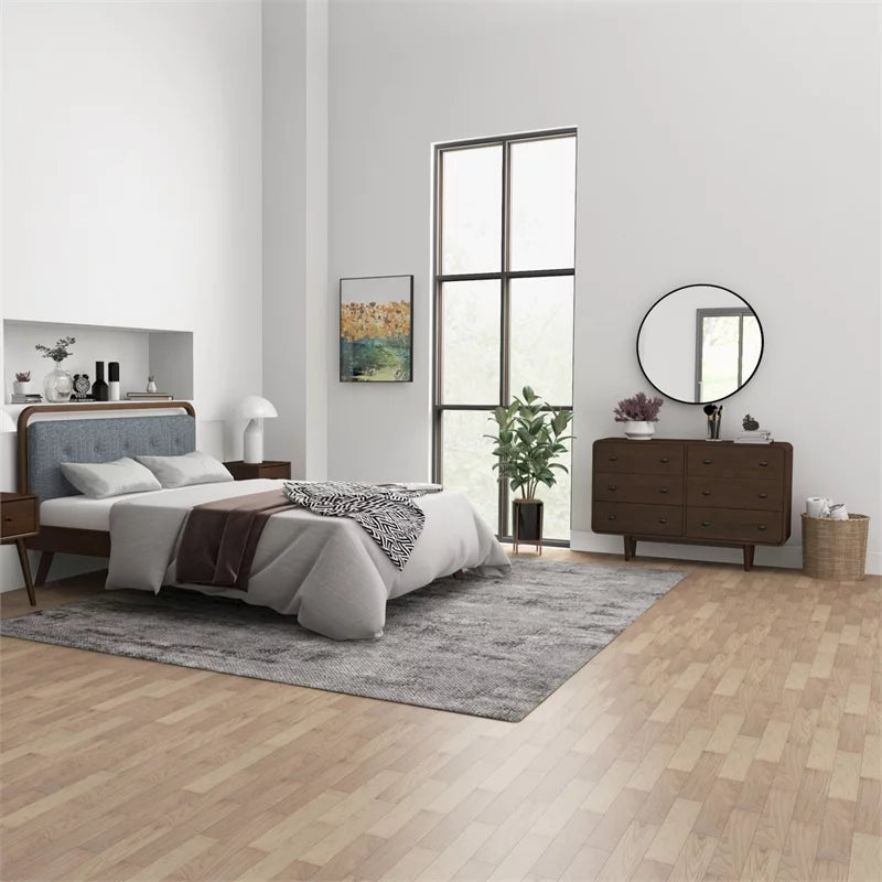 Brown 6 Drawer Solid Wood Dresser Y308768