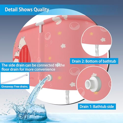 Large 47 inch Foldable Soaking Bathtub G846