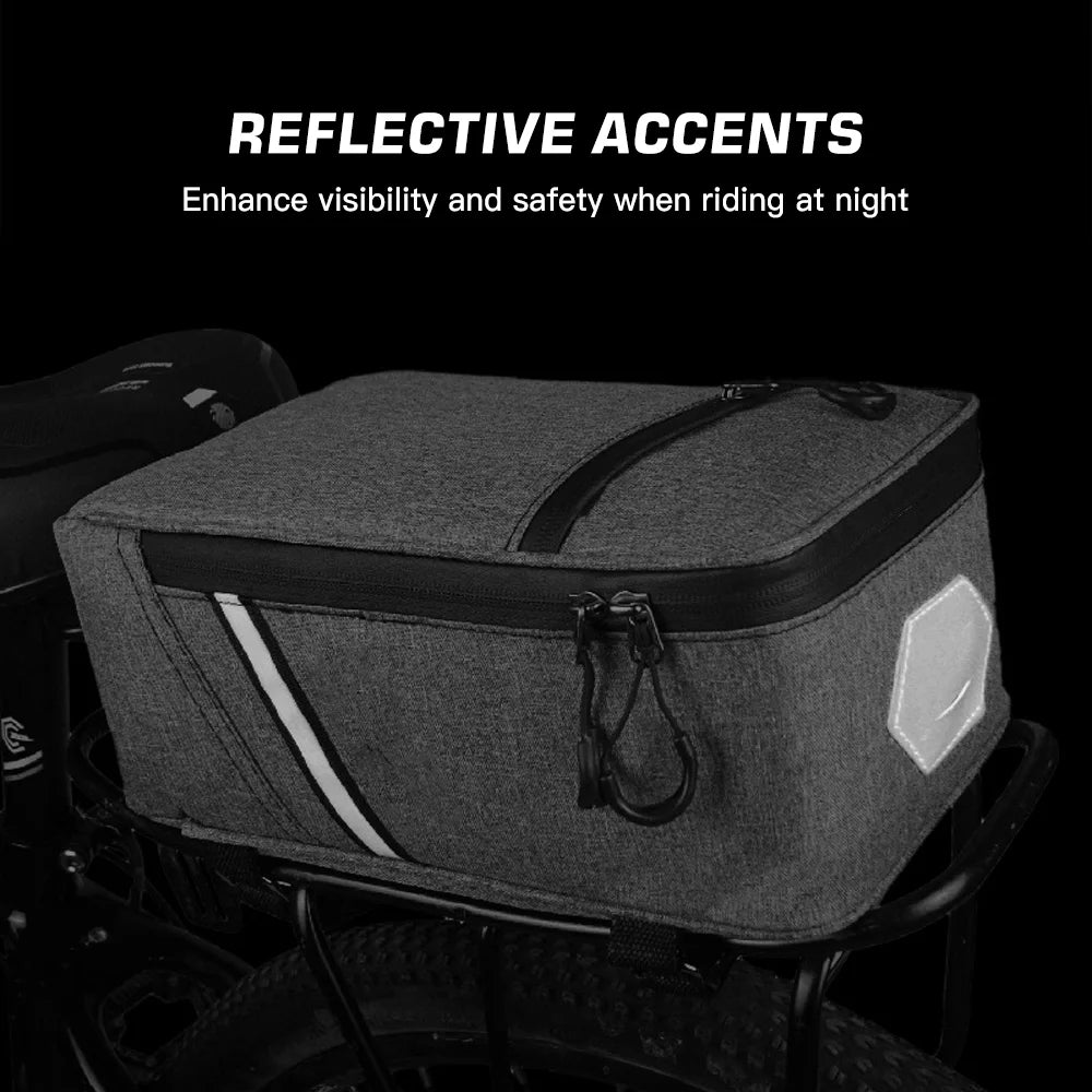 Water Resistant Canvas Bike Rear Seat Bag, 5L Capacity O78785