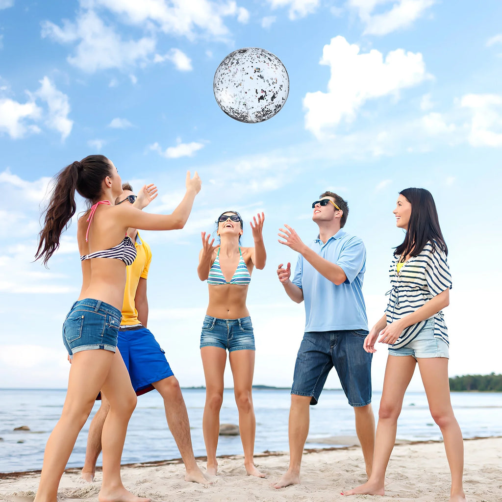 2 Pcs Inflatable Beach Balls with Air Pump Q2139