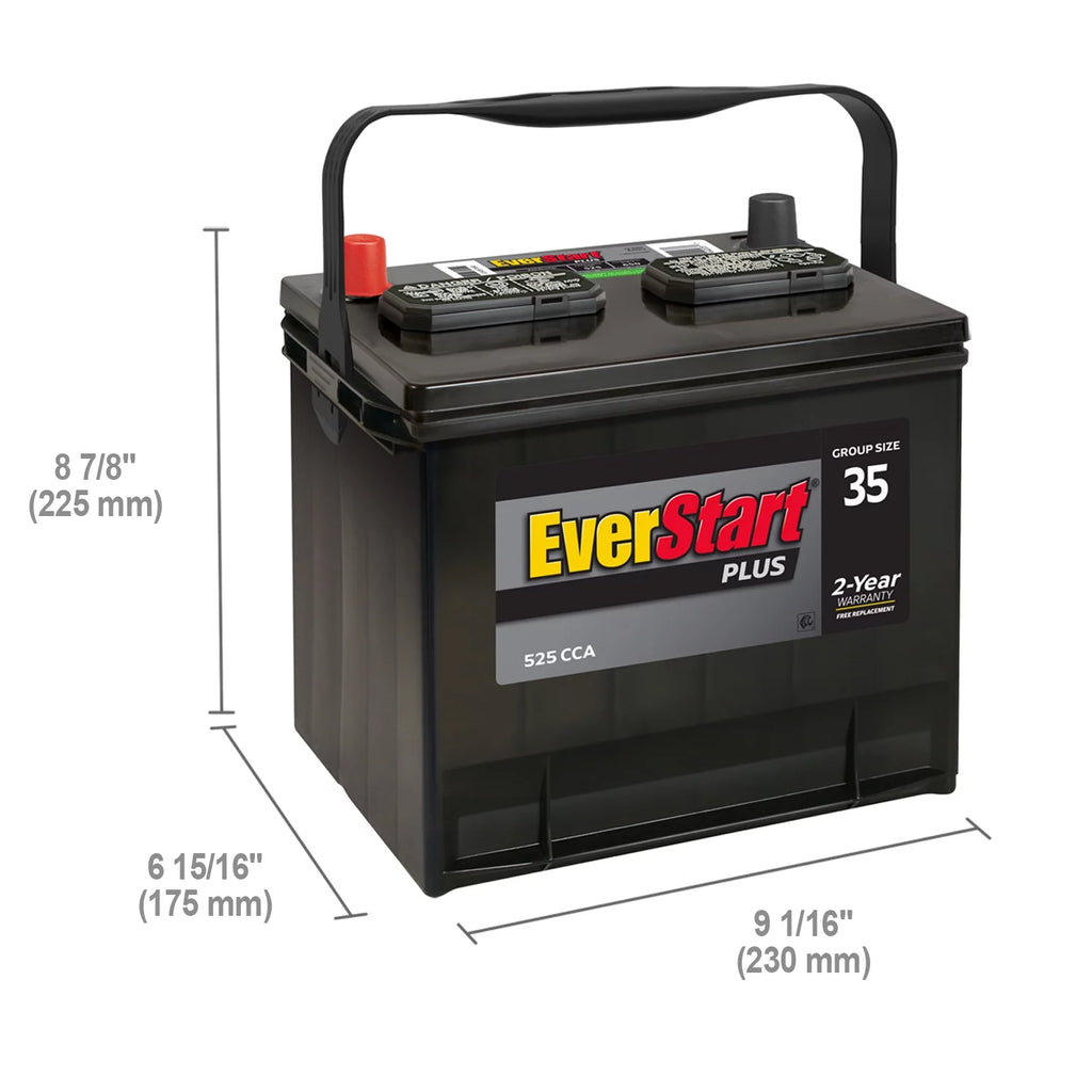 Lead Acid Automotive Battery Group Size 35 12 Volt 525 CCA Q446259